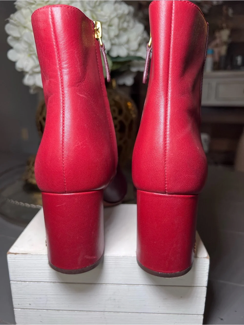 Tory Burch Brooke Two-Tone Block Heel Bootie Size 6